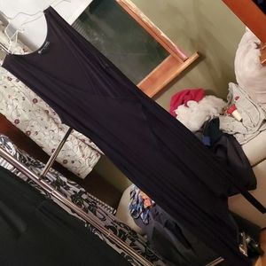 Black Mock Wrap Asymmetric Dress
Stretch knit